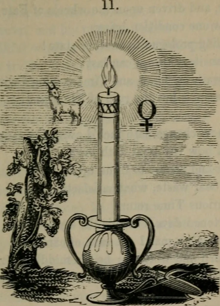An illustration from The school of the heart : or, The heart of itself gone away from God, brought back again to Him; and instructed by Him. With The learning of the heart; and Hieroglyphics of the life of man., 1845, leaf 258