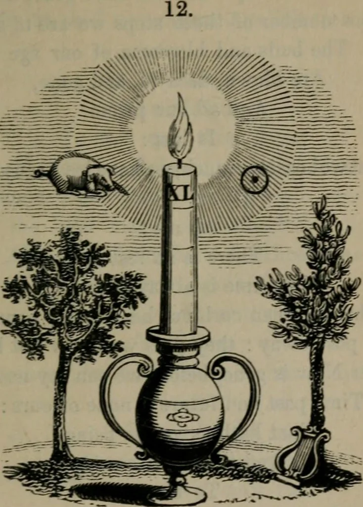 An illustration from The school of the heart : or, The heart of itself gone away from God, brought back again to Him; and instructed by Him. With The learning of the heart; and Hieroglyphics of the life of man., 1845, leaf 262