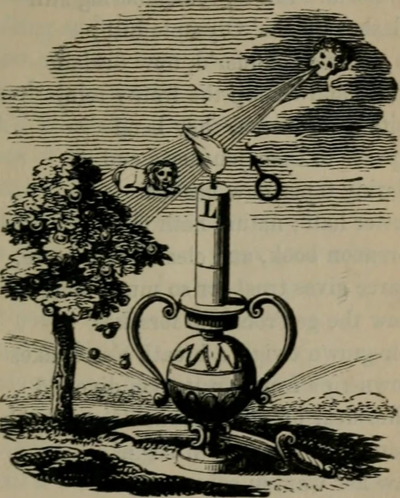 An illustration from The school of the heart : or, The heart of itself gone away from God, brought back again to Him; and instructed by Him. With The learning of the heart; and Hieroglyphics of the life of man., 1845, leaf 266