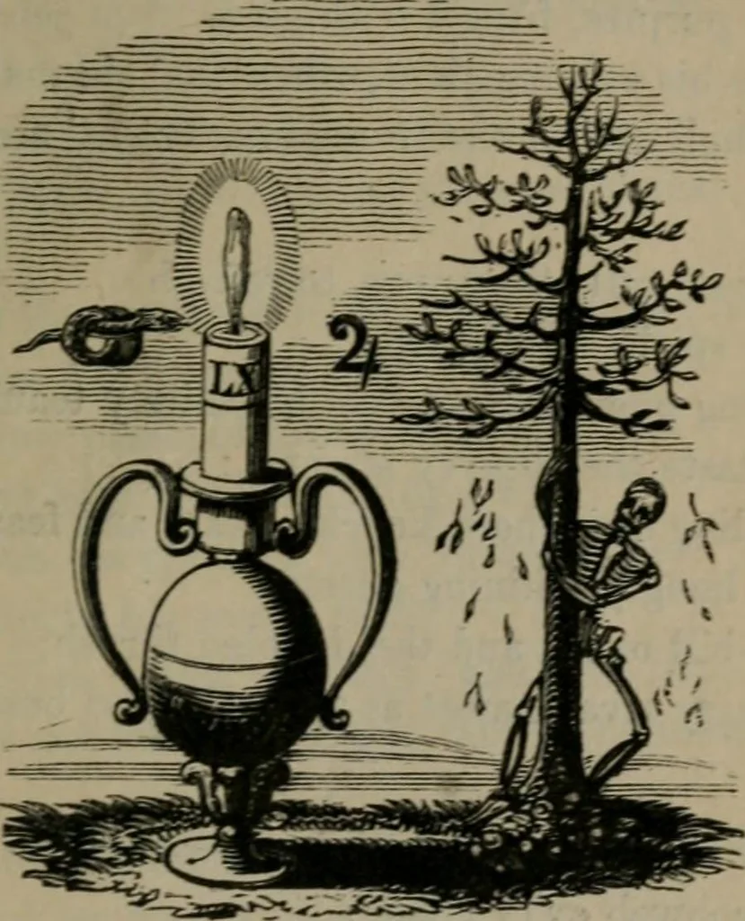 An illustration from The school of the heart : or, The heart of itself gone away from God, brought back again to Him; and instructed by Him. With The learning of the heart; and Hieroglyphics of the life of man., 1845, leaf 270
