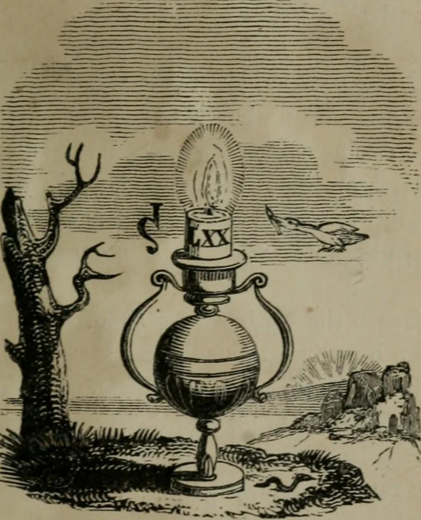 An illustration from The school of the heart : or, The heart of itself gone away from God, brought back again to Him; and instructed by Him. With The learning of the heart; and Hieroglyphics of the life of man., 1845, leaf 274
