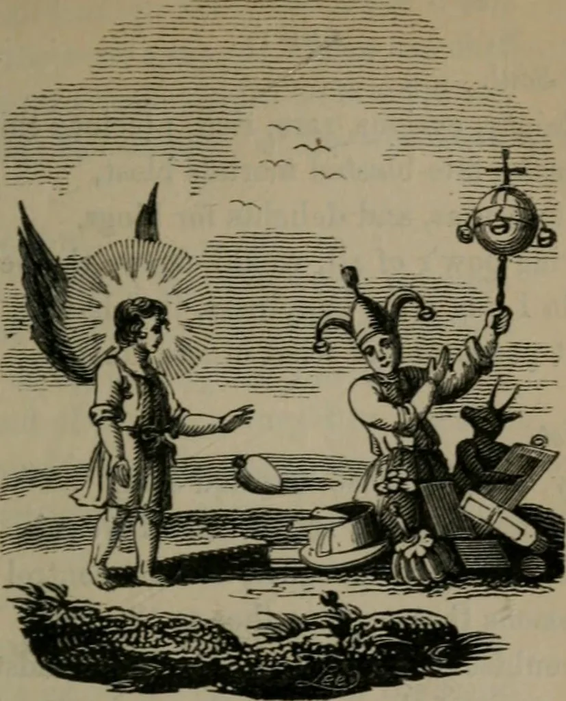 An illustration from The school of the heart : or, The heart of itself gone away from God, brought back again to Him; and instructed by Him. With The learning of the heart; and Hieroglyphics of the life of man., 1845, leaf 30
