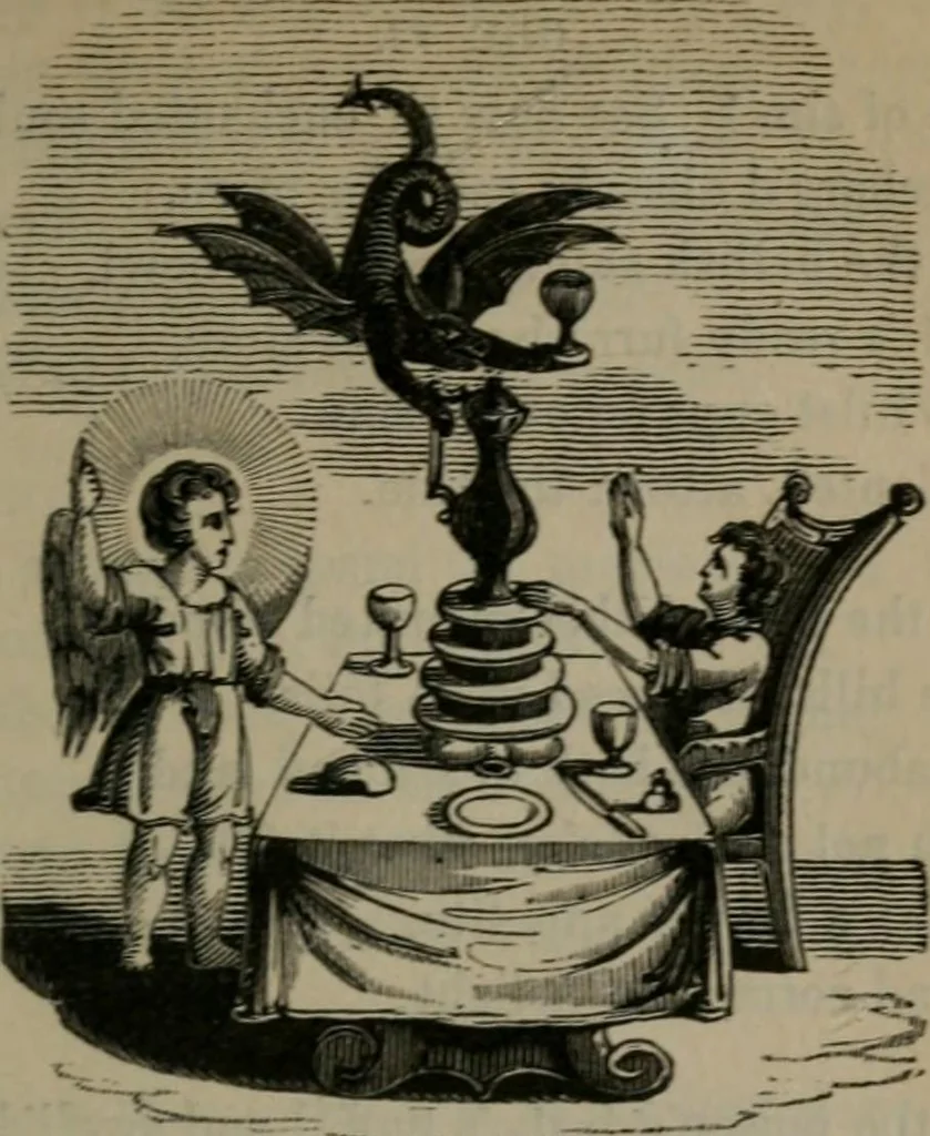 An illustration from The school of the heart : or, The heart of itself gone away from God, brought back again to Him; and instructed by Him. With The learning of the heart; and Hieroglyphics of the life of man., 1845, leaf 38