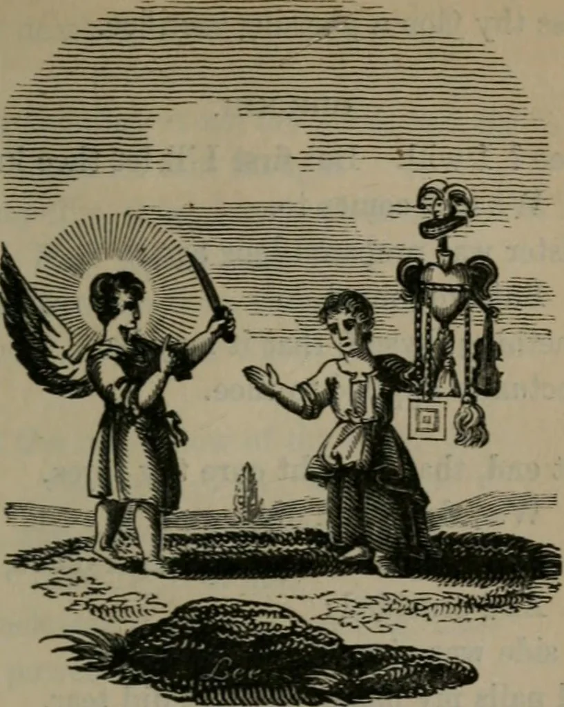 An illustration from The school of the heart : or, The heart of itself gone away from God, brought back again to Him; and instructed by Him. With The learning of the heart; and Hieroglyphics of the life of man., 1845, leaf 66