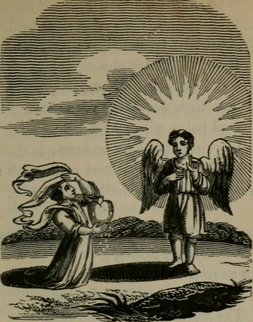 An illustration from The school of the heart : or, The heart of itself gone away from God, brought back again to Him; and instructed by Him. With The learning of the heart; and Hieroglyphics of the life of man., 1845, leaf 78