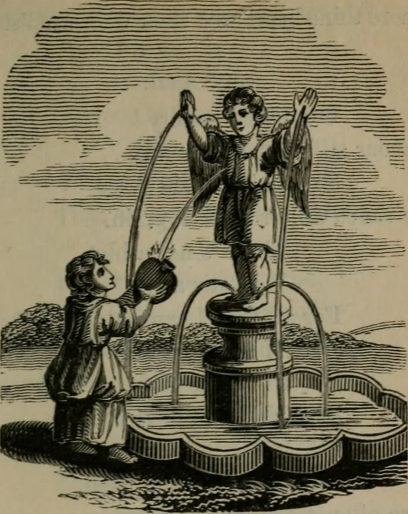 An illustration from The school of the heart : or, The heart of itself gone away from God, brought back again to Him; and instructed by Him. With The learning of the heart; and Hieroglyphics of the life of man., 1845, leaf 82