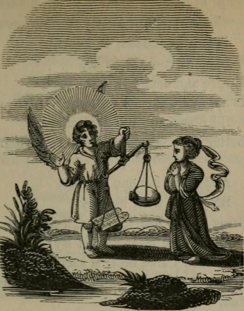 An illustration from The school of the heart : or, The heart of itself gone away from God, brought back again to Him; and instructed by Him. With The learning of the heart; and Hieroglyphics of the life of man., 1845, leaf 94