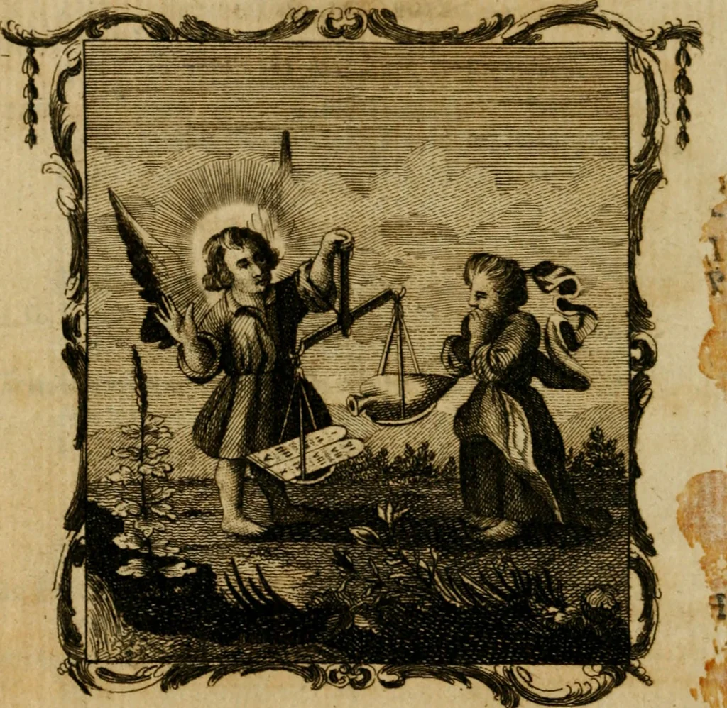 An illustration from The school of the heart, or, The heart (of itself gone away from God) brought back again to Him, and instructed by Him : in forty-seven emblems, 1778, leaf 117