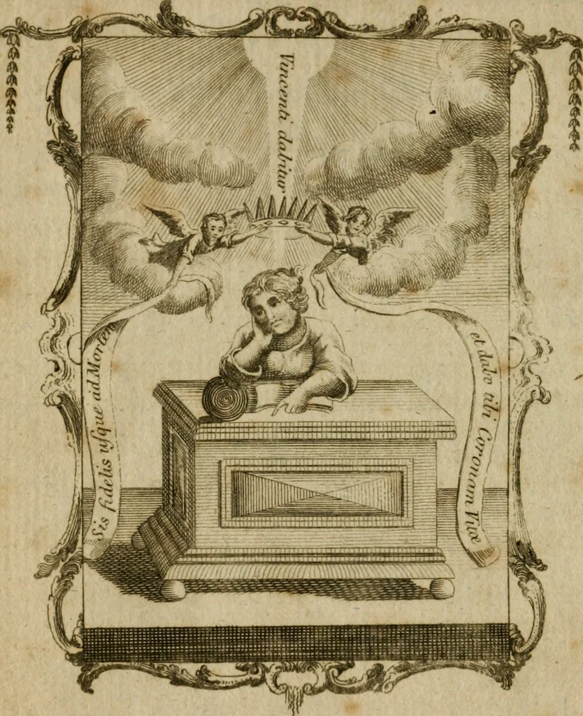 An illustration from The school of the heart, or, The heart (of itself gone away from God) brought back again to Him, and instructed by Him : in forty-seven emblems, 1778, leaf 17