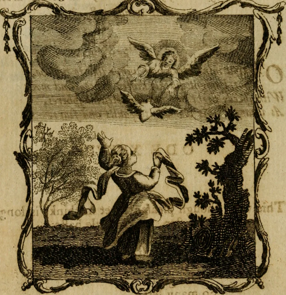 An illustration from The school of the heart, or, The heart (of itself gone away from God) brought back again to Him, and instructed by Him : in forty-seven emblems, 1778, leaf 207