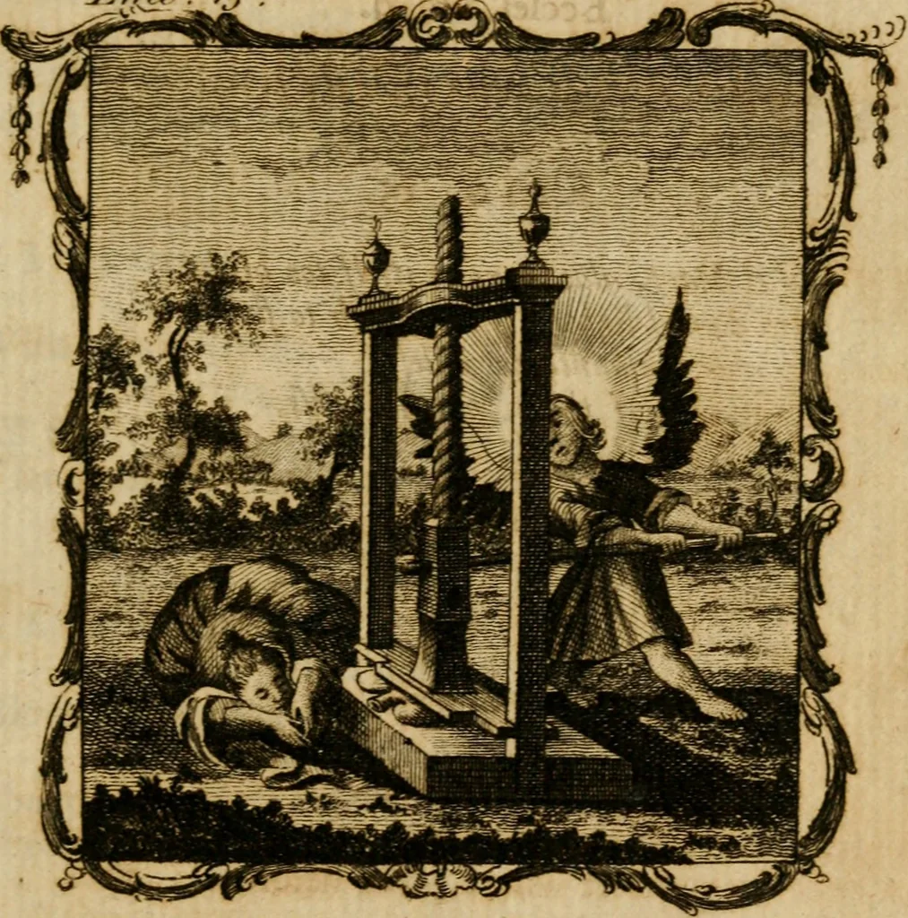An illustration from The school of the heart, or, The heart (of itself gone away from God) brought back again to Him, and instructed by Him : in forty-seven emblems, 1778, leaf 92