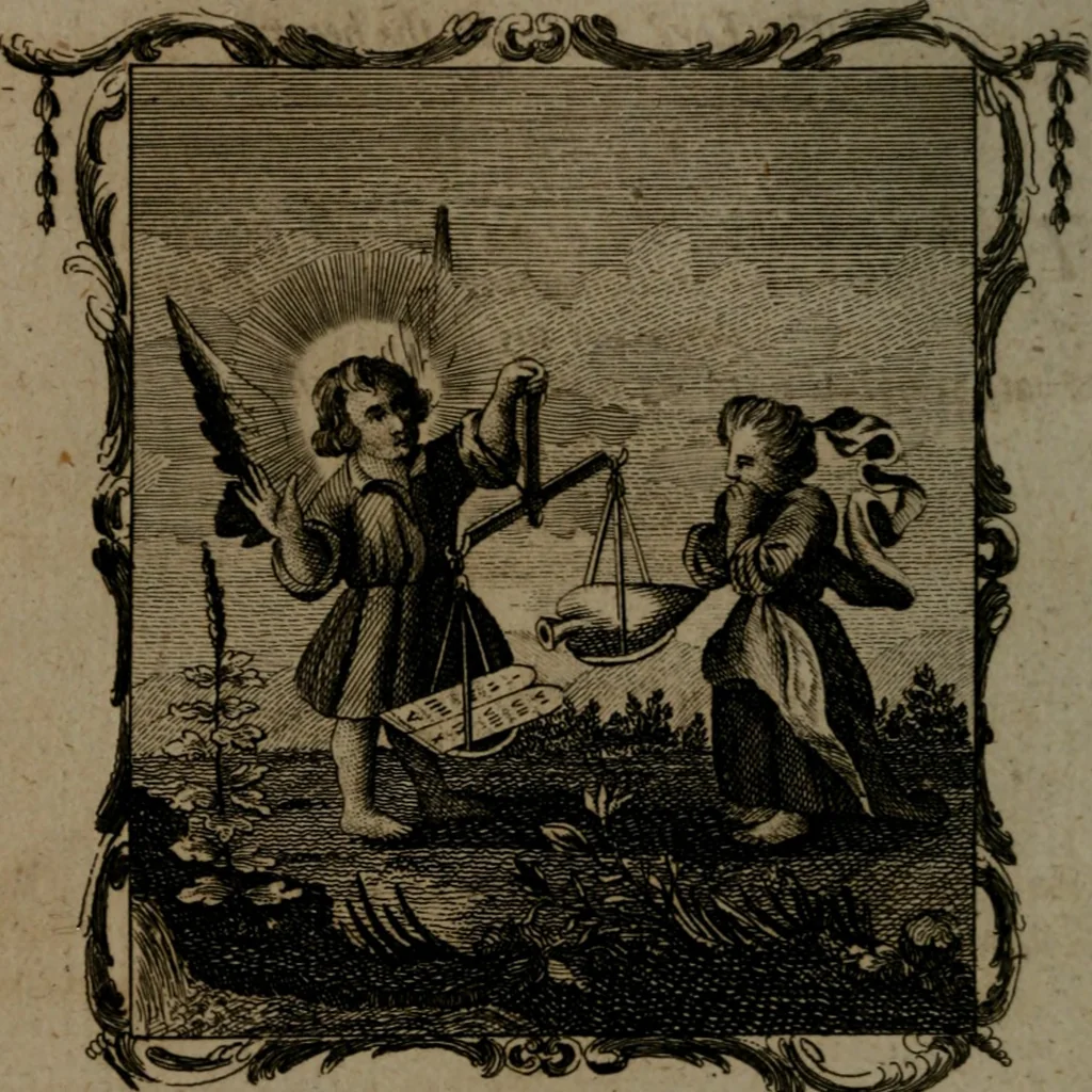 An illustration from The school of the heart, or, The heart (of itself gone away from God) brought back again to Him, and instructed by Him : in forty-seven emblems, 1778, leaf 113