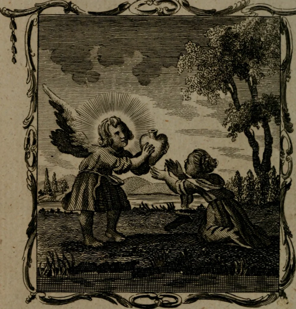 An illustration from The school of the heart, or, The heart (of itself gone away from God) brought back again to Him, and instructed by Him : in forty-seven emblems, 1778, leaf 133