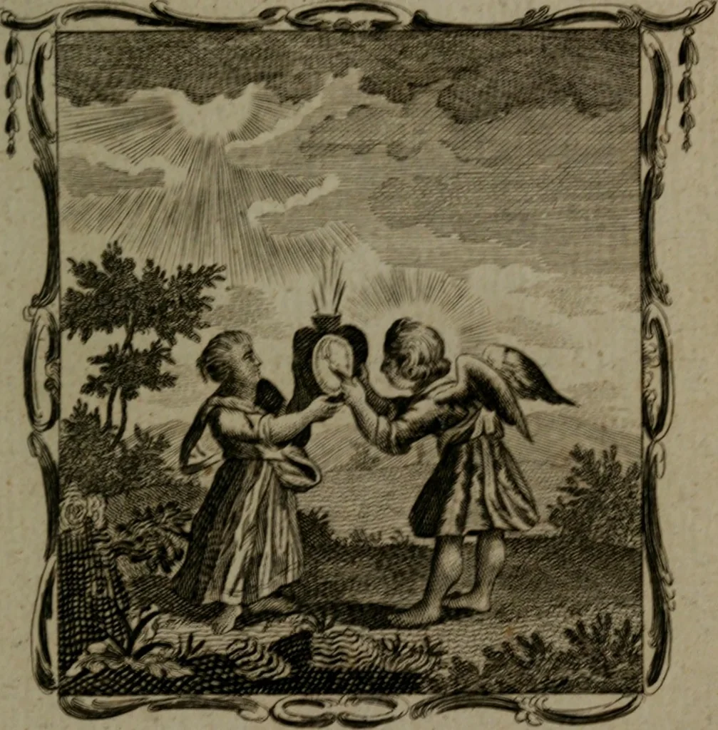 An illustration from The school of the heart, or, The heart (of itself gone away from God) brought back again to Him, and instructed by Him : in forty-seven emblems, 1778, leaf 138