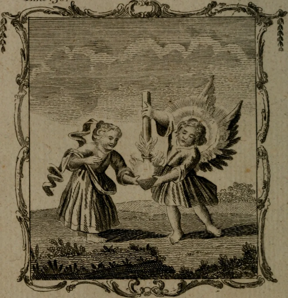 An illustration from The school of the heart, or, The heart (of itself gone away from God) brought back again to Him, and instructed by Him : in forty-seven emblems, 1778, leaf 191