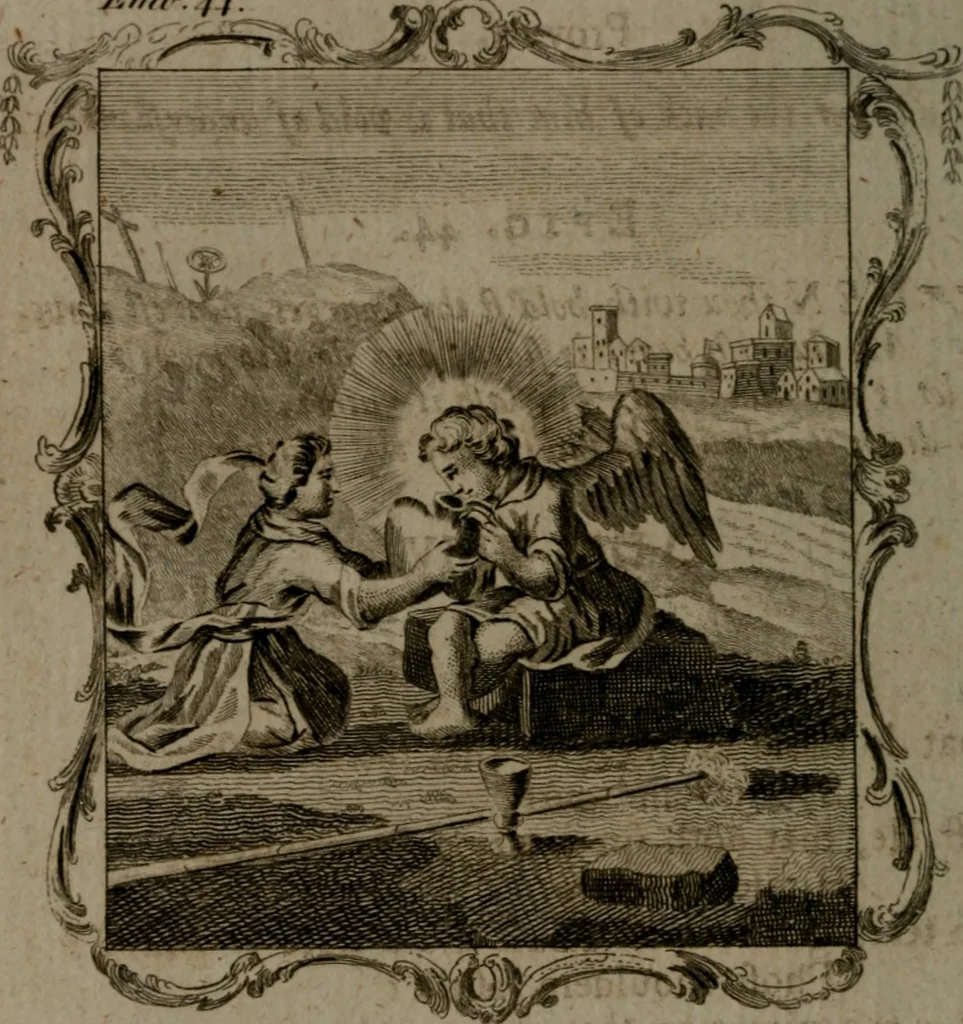 An illustration from The school of the heart, or, The heart (of itself gone away from God) brought back again to Him, and instructed by Him : in forty-seven emblems, 1778, leaf 231