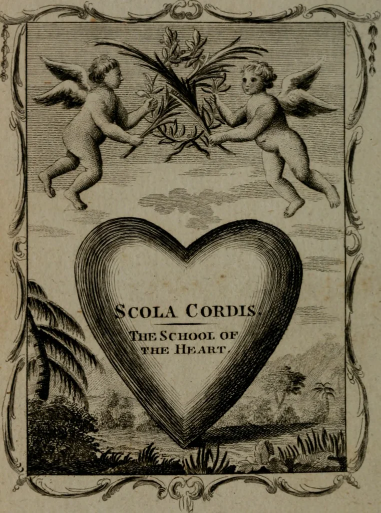 An illustration from The school of the heart, or, The heart (of itself gone away from God) brought back again to Him, and instructed by Him : in forty-seven emblems, 1778, leaf 9