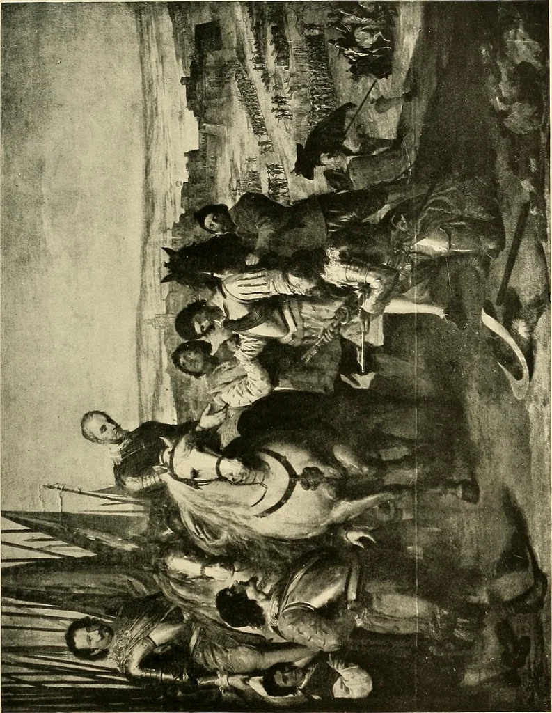 An illustration from The school of Madrid, 1909, leaf 208