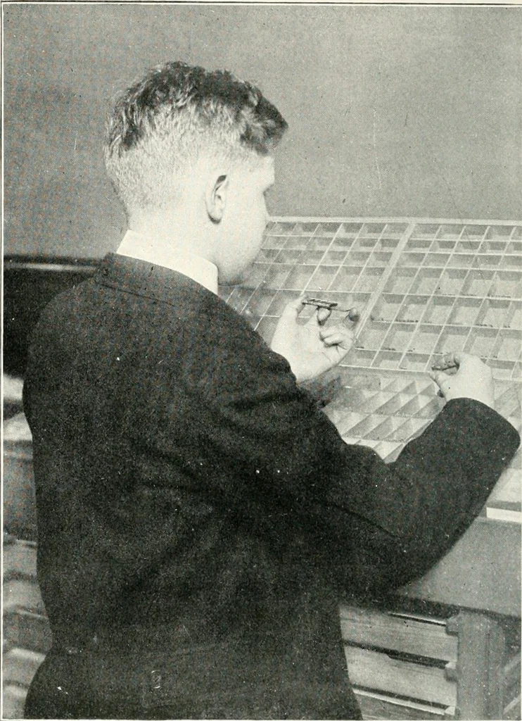 An illustration from The school printshop, 1919, leaf 81