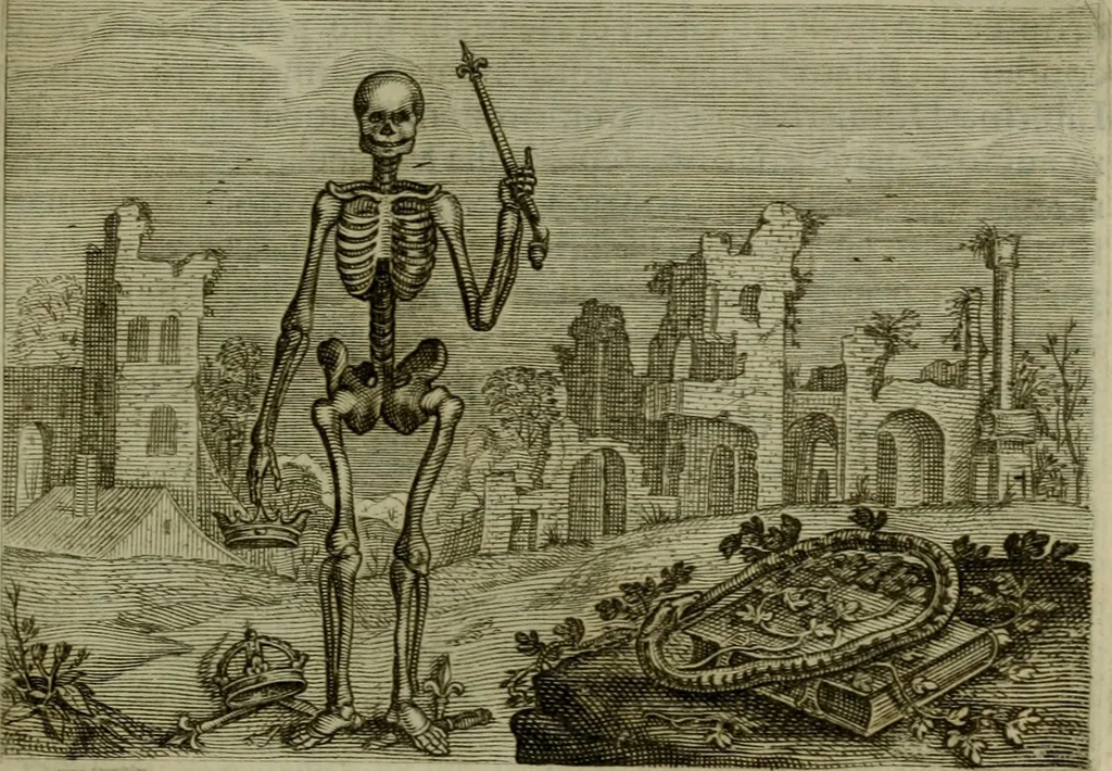 An illustration from Emblemata Florentii Schoonhovii I.C. Goudani, partim moralia, partim etiam civilia. Cum latiori eorundem ejusdem auctoris interpretatione. Accedunt et alia quaedam poëmatia in alijs poëmatum suorum libris non contenta, 1618, leaf 104