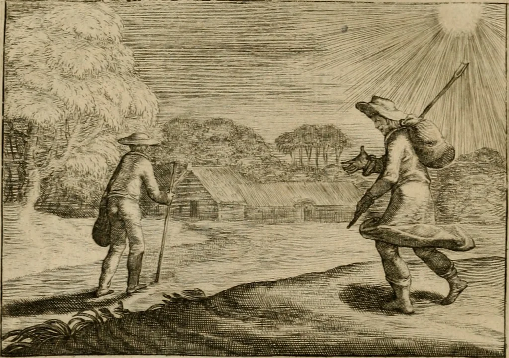 An illustration from Emblemata Florentii Schoonhovii I.C. Goudani, partim moralia, partim etiam civilia. Cum latiori eorundem ejusdem auctoris interpretatione. Accedunt et alia quaedam poëmatia in alijs poëmatum suorum libris non contenta, 1618, leaf 117
