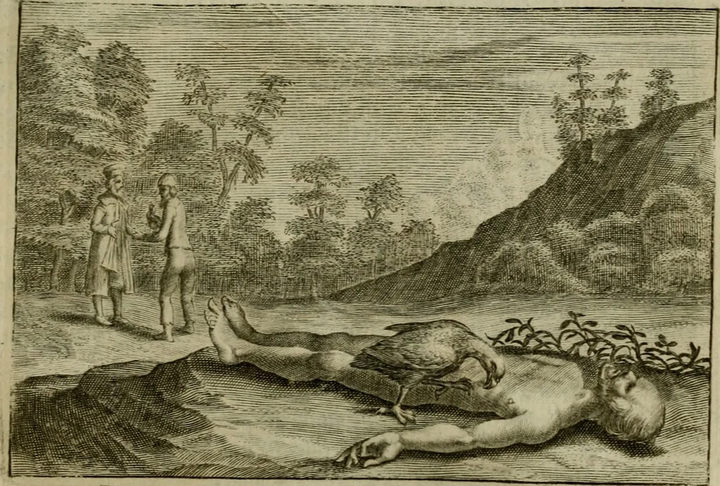 An illustration from Emblemata Florentii Schoonhovii I.C. Goudani, partim moralia, partim etiam civilia. Cum latiori eorundem ejusdem auctoris interpretatione. Accedunt et alia quaedam poëmatia in alijs poëmatum suorum libris non contenta, 1618, leaf 120