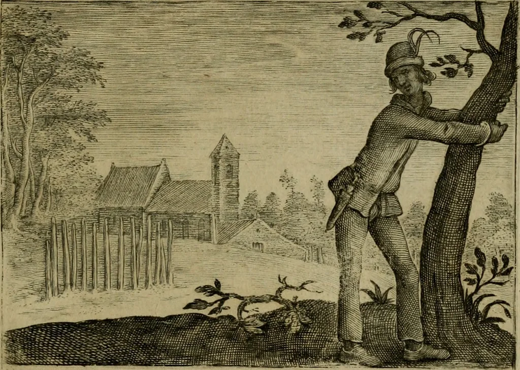 An illustration from Emblemata Florentii Schoonhovii I.C. Goudani, partim moralia, partim etiam civilia. Cum latiori eorundem ejusdem auctoris interpretatione. Accedunt et alia quaedam poëmatia in alijs poëmatum suorum libris non contenta, 1618, leaf 154