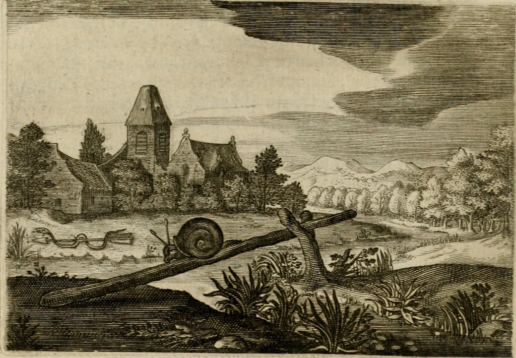 An illustration from Emblemata Florentii Schoonhovii I.C. Goudani, partim moralia, partim etiam civilia. Cum latiori eorundem ejusdem auctoris interpretatione. Accedunt et alia quaedam poëmatia in alijs poëmatum suorum libris non contenta, 1618, leaf 171