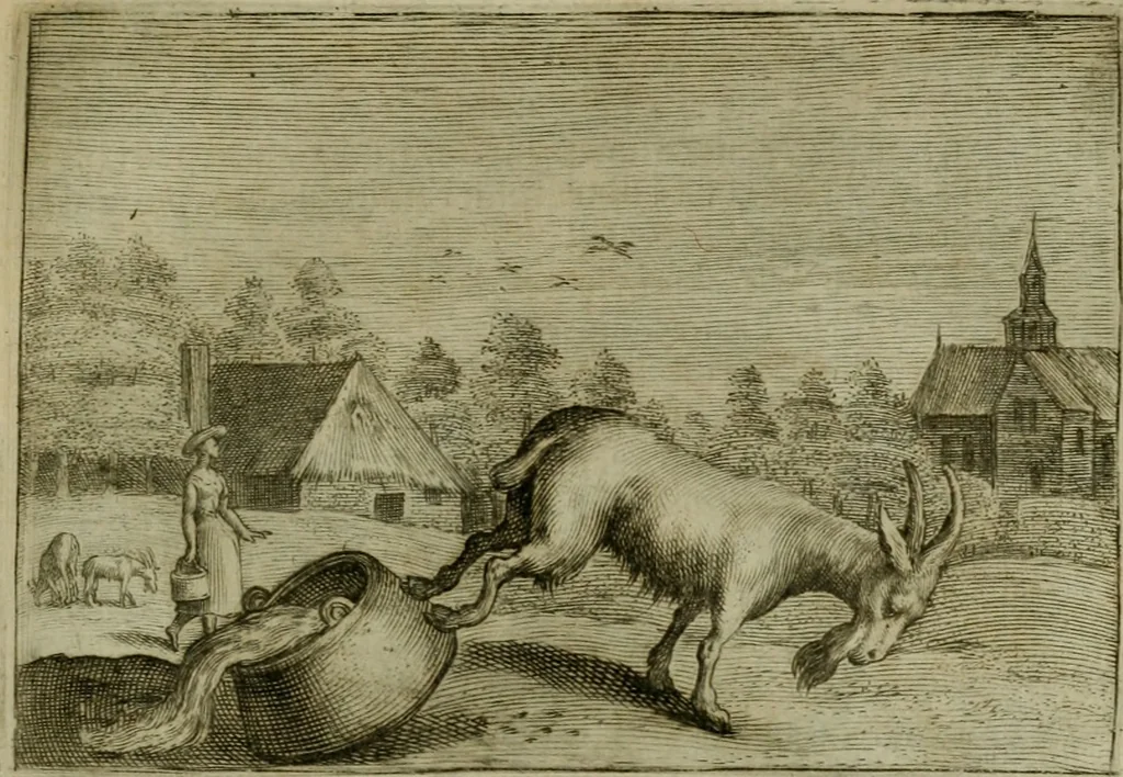 An illustration from Emblemata Florentii Schoonhovii I.C. Goudani, partim moralia, partim etiam civilia. Cum latiori eorundem ejusdem auctoris interpretatione. Accedunt et alia quaedam poëmatia in alijs poëmatum suorum libris non contenta, 1618, leaf 176
