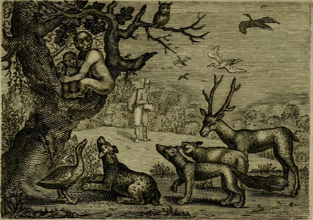 An illustration from Emblemata Florentii Schoonhovii I.C. Goudani, partim moralia, partim etiam civilia. Cum latiori eorundem ejusdem auctoris interpretatione. Accedunt et alia quaedam poëmatia in alijs poëmatum suorum libris non contenta, 1618, leaf 196