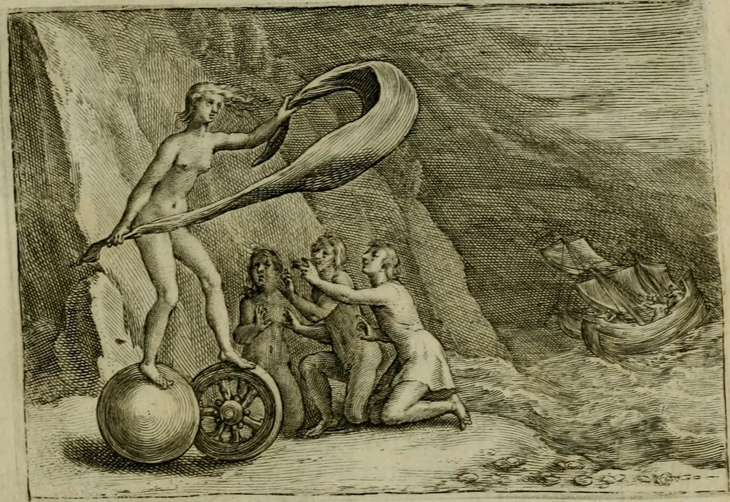 An illustration from Emblemata Florentii Schoonhovii I.C. Goudani, partim moralia, partim etiam civilia. Cum latiori eorundem ejusdem auctoris interpretatione. Accedunt et alia quaedam poëmatia in alijs poëmatum suorum libris non contenta, 1618, leaf 30