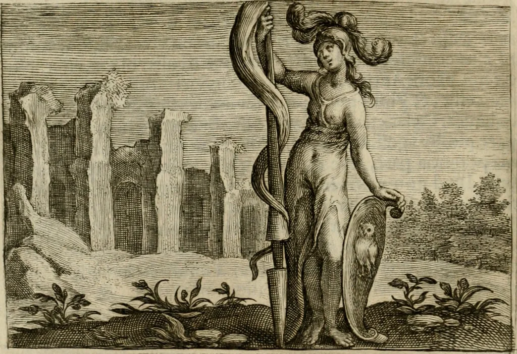 An illustration from Emblemata Florentii Schoonhovii I.C. Goudani, partim moralia, partim etiam civilia. Cum latiori eorundem ejusdem auctoris interpretatione. Accedunt et alia quaedam poëmatia in alijs poëmatum suorum libris non contenta, 1618, leaf 67