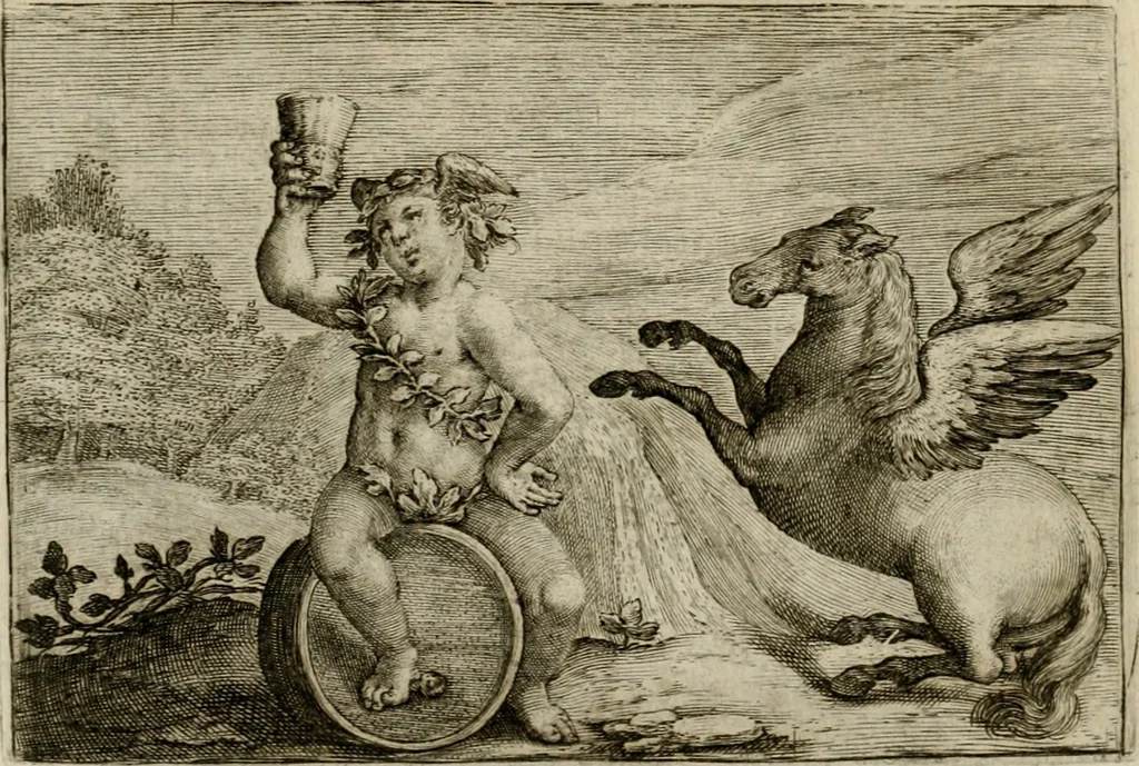 An illustration from Emblemata Florentii Schoonhovii I.C. Goudani, partim moralia, partim etiam civilia. Cum latiori eorundem ejusdem auctoris interpretatione. Accedunt et alia quaedam poëmatia in alijs poëmatum suorum libris non contenta, 1618, leaf 69