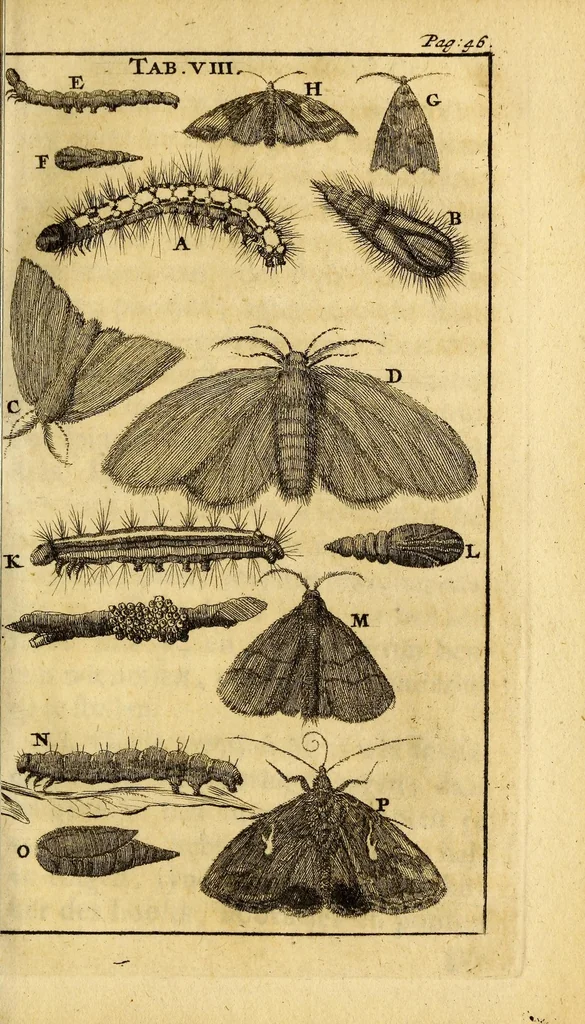 An illustration from Schou-burg der rupsen, wormen, ma'den, en vliegende dierkens daar uit voortkomende : door eigen ondervindinge by een gebragt, 1688, leaf 83