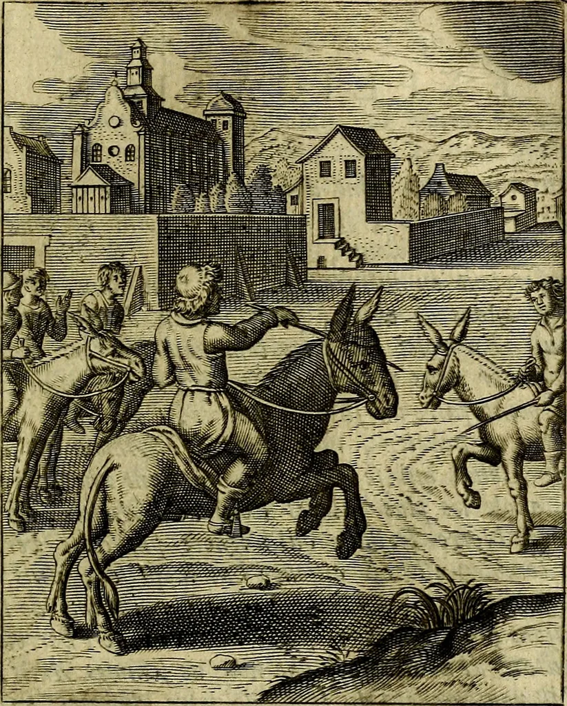 An illustration from Schouwtoneel des menschelyken leevens, of, Lessen der wysheid : uytgedrukt in 103. fraaye konstplaaten, welker zinspeelingen uyt Horatius verzaamellt zyn, 1755, leaf 112