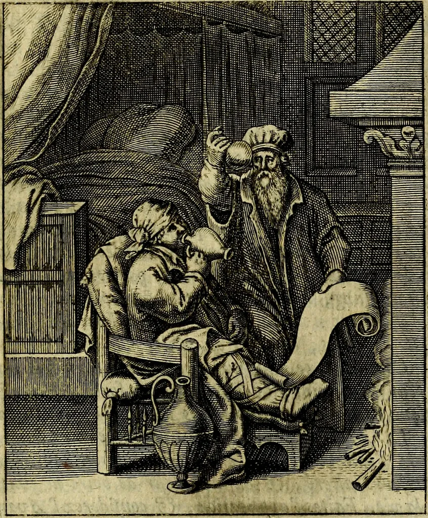 An illustration from Schouwtoneel des menschelyken leevens, of, Lessen der wysheid : uytgedrukt in 103. fraaye konstplaaten, welker zinspeelingen uyt Horatius verzaamellt zyn, 1755, leaf 228