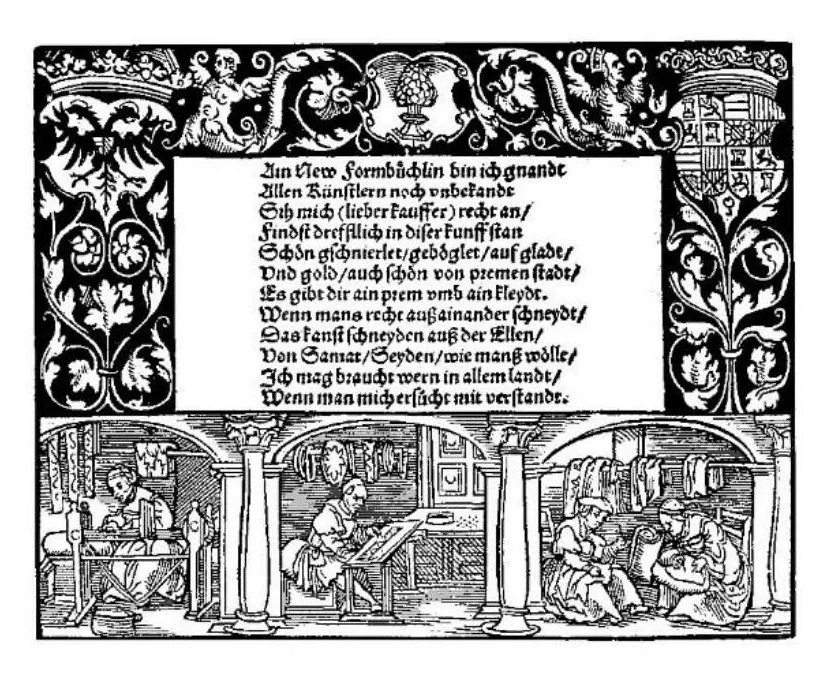 An illustration from Ain new formbuchlin bin ich gnandt allen Kinftleun noch unbekandt, etc., durch Johan Schartzemberger. Augspurg. 1534, 1887, leaf 0