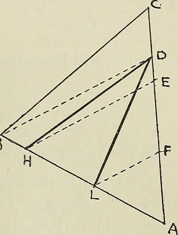 An illustration from Science and art drawing : complete geometrical course ; consisting of plane and solid geometry, orthographic and isometric projection, projection of shadow's the principles of map projection, graphic arithmetic and graphic statics, 1895, leaf 116