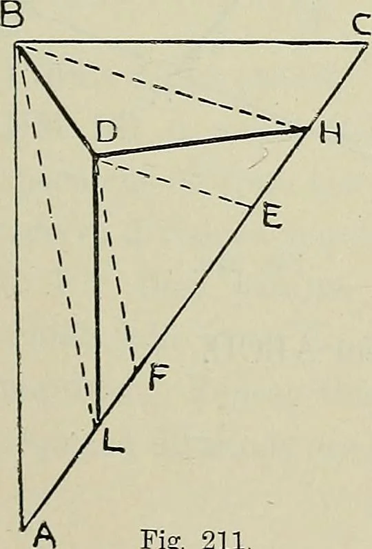 An illustration from Science and art drawing : complete geometrical course ; consisting of plane and solid geometry, orthographic and isometric projection, projection of shadow's the principles of map projection, graphic arithmetic and graphic statics, 1895, leaf 116