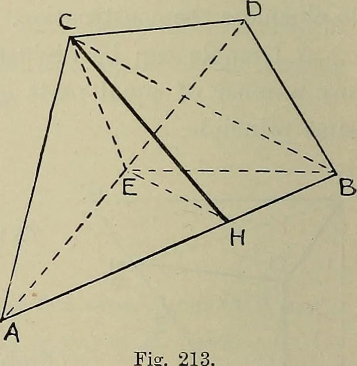 An illustration from Science and art drawing : complete geometrical course ; consisting of plane and solid geometry, orthographic and isometric projection, projection of shadow's the principles of map projection, graphic arithmetic and graphic statics, 1895, leaf 117
