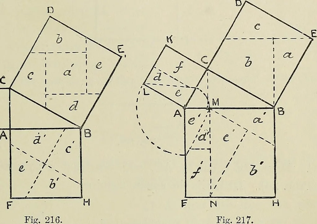 An illustration from Science and art drawing : complete geometrical course ; consisting of plane and solid geometry, orthographic and isometric projection, projection of shadow's the principles of map projection, graphic arithmetic and graphic statics, 1895, leaf 120