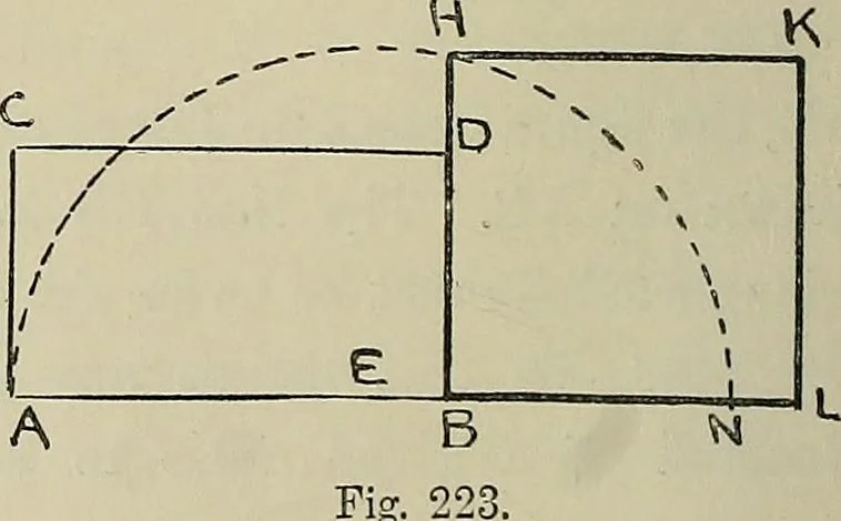 An illustration from Science and art drawing : complete geometrical course ; consisting of plane and solid geometry, orthographic and isometric projection, projection of shadow's the principles of map projection, graphic arithmetic and graphic statics, 1895, leaf 123