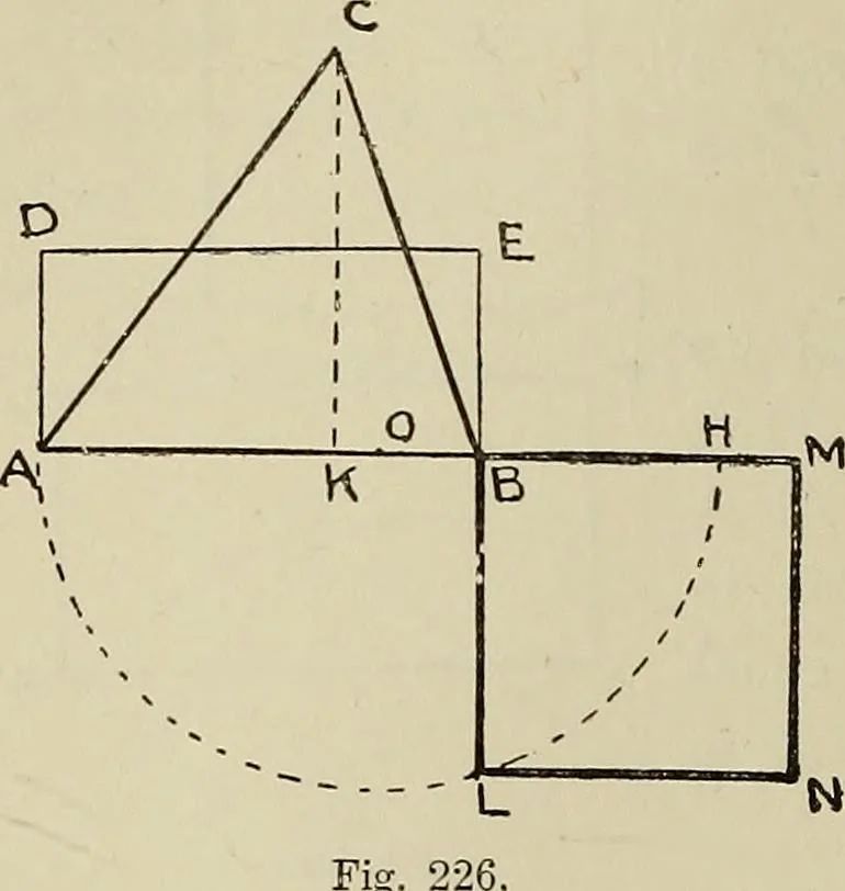 An illustration from Science and art drawing : complete geometrical course ; consisting of plane and solid geometry, orthographic and isometric projection, projection of shadow's the principles of map projection, graphic arithmetic and graphic statics, 1895, leaf 125