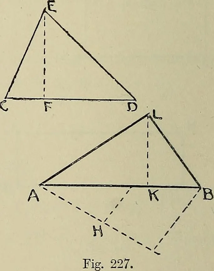An illustration from Science and art drawing : complete geometrical course ; consisting of plane and solid geometry, orthographic and isometric projection, projection of shadow's the principles of map projection, graphic arithmetic and graphic statics, 1895, leaf 125