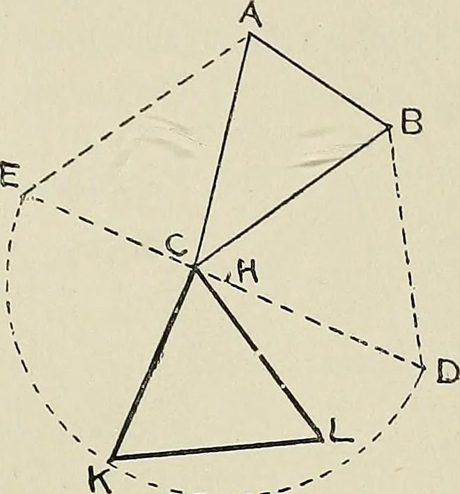 An illustration from Science and art drawing : complete geometrical course ; consisting of plane and solid geometry, orthographic and isometric projection, projection of shadow's the principles of map projection, graphic arithmetic and graphic statics, 1895, leaf 126
