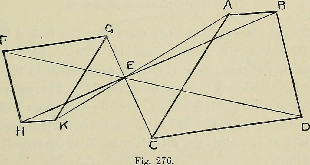 An illustration from Science and art drawing : complete geometrical course ; consisting of plane and solid geometry, orthographic and isometric projection, projection of shadow's the principles of map projection, graphic arithmetic and graphic statics, 1895, leaf 168