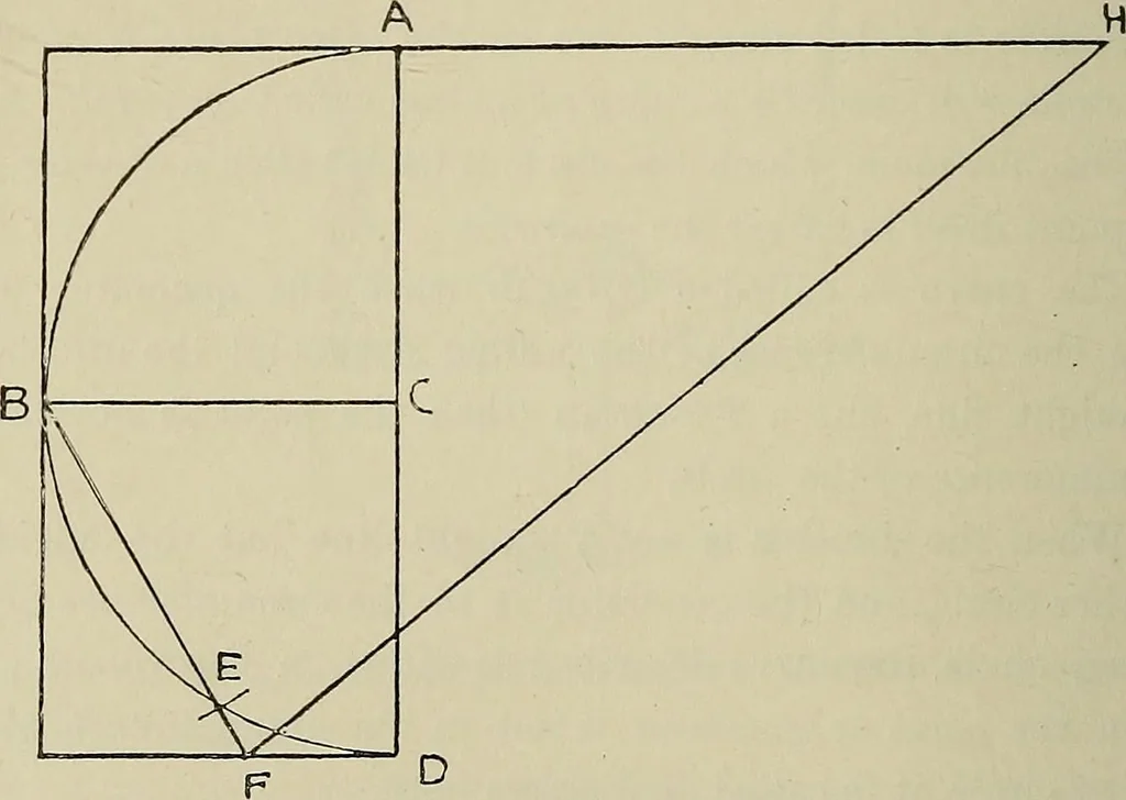An illustration from Science and art drawing : complete geometrical course ; consisting of plane and solid geometry, orthographic and isometric projection, projection of shadow's the principles of map projection, graphic arithmetic and graphic statics, 1895, leaf 187