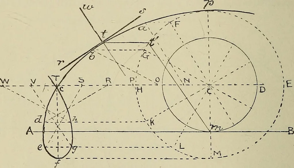 An illustration from Science and art drawing : complete geometrical course ; consisting of plane and solid geometry, orthographic and isometric projection, projection of shadow's the principles of map projection, graphic arithmetic and graphic statics, 1895, leaf 189