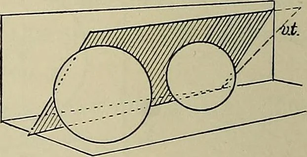 An illustration from Science and art drawing : complete geometrical course ; consisting of plane and solid geometry, orthographic and isometric projection, projection of shadow's the principles of map projection, graphic arithmetic and graphic statics, 1895, leaf 407