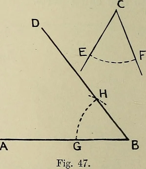 An illustration from Science and art drawing : complete geometrical course ; consisting of plane and solid geometry, orthographic and isometric projection, projection of shadow's the principles of map projection, graphic arithmetic and graphic statics, 1895, leaf 41
